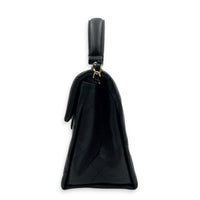 Retro Twist Top Handle Bag Black in Caviar Leather, Gold hardware