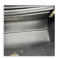 Retro Twist Top Handle Bag Black in Caviar Leather, Gold hardware
