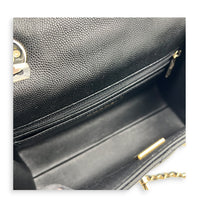 Retro Twist Top Handle Bag Black in Caviar Leather, Gold hardware