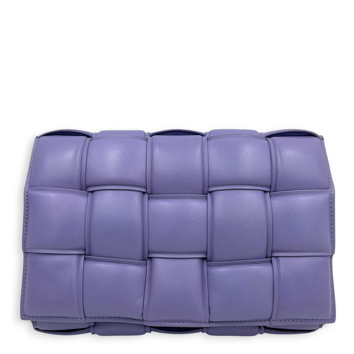 Padded Cassette Crossbody Bag Purple in Lambskin, Silver hardware