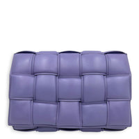 Padded Cassette Crossbody Bag Purple in Lambskin, Silver hardware