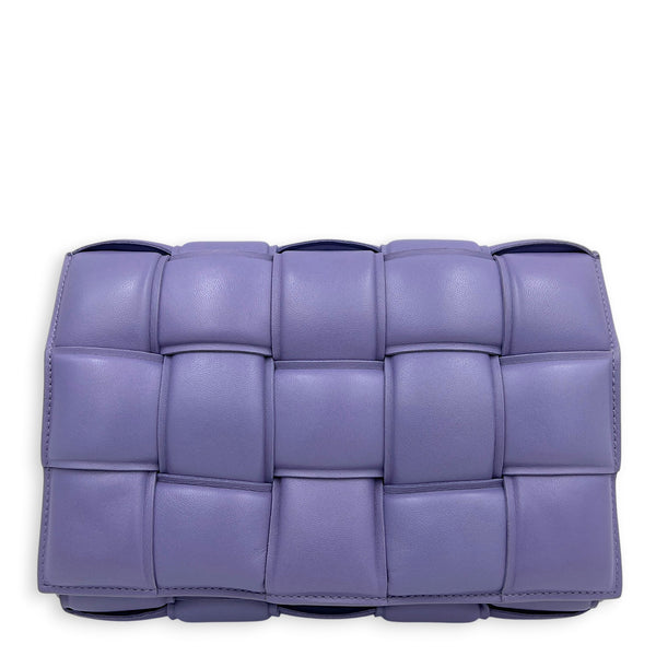 Padded Cassette Crossbody Bag Purple in Lambskin, Silver hardware