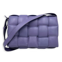 Padded Cassette Crossbody Bag Purple in Lambskin, Silver hardware