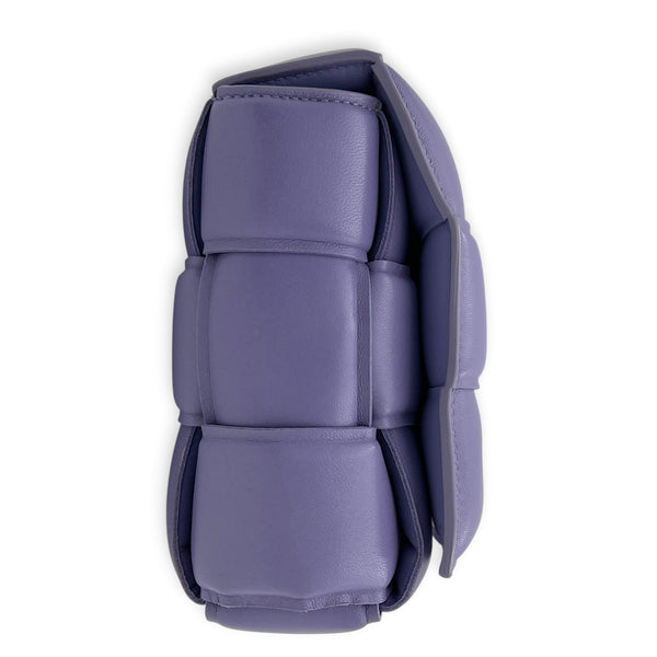 Padded Cassette Crossbody Bag Purple in Lambskin, Silver hardware