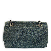 Camelia Shoulder Bag Large Blue in Denim, Silver hardware