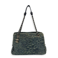 Camelia Shoulder Bag Large Blue in Denim, Silver hardware