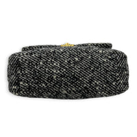 C19 Small Black and White Shoulder Bag in Tweed, Mixed hardware