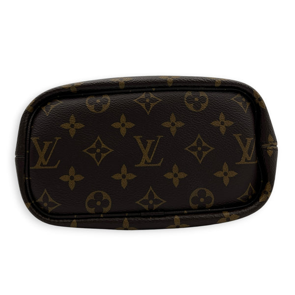 Neverfull Inside Out BB Brown Top Handle Bag in Monogram Coated Canvas, Gold hardware