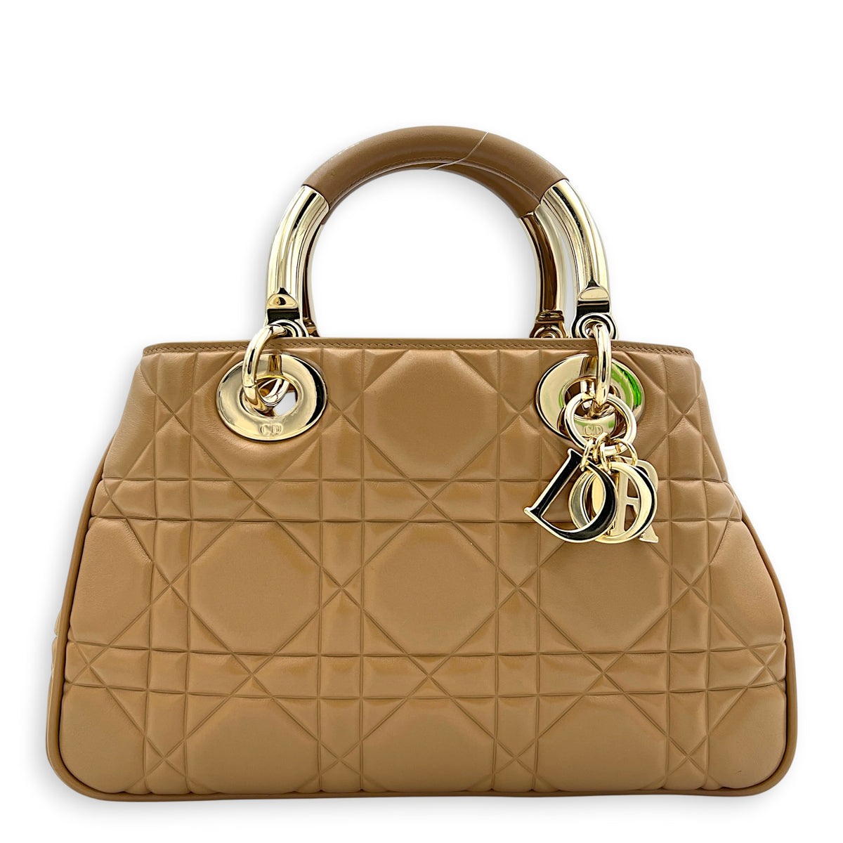The Lady 95.22 Medium Caramel Tote Bag in Lambskin, Gold hardware