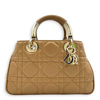 The Lady 95.22 Medium Caramel Tote Bag in Lambskin, Gold hardware