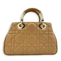 The Lady 95.22 Medium Caramel Tote Bag in Lambskin, Gold hardware
