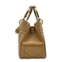 The Lady 95.22 Medium Caramel Tote Bag in Lambskin, Gold hardware