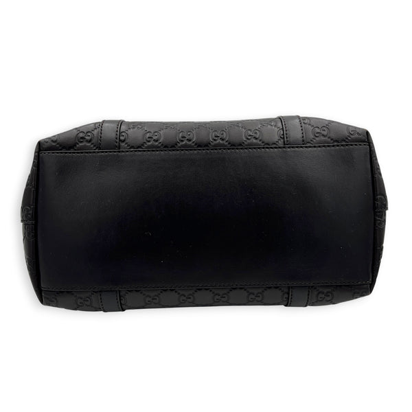 Guccissima Top Handle Bag Black in Calfskin, Silver hardware