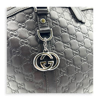 Guccissima Top Handle Bag Black in Calfskin, Silver hardware