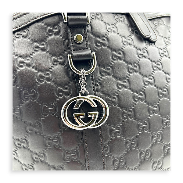 Guccissima Top Handle Bag Black in Calfskin, Silver hardware