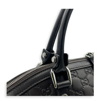 Guccissima Top Handle Bag Black in Calfskin, Silver hardware