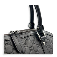 Guccissima Top Handle Bag Black in Calfskin, Silver hardware