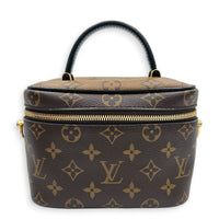 Vanity Top Handle Bag Brown in Monogram Coated Canvas, Gold hardware