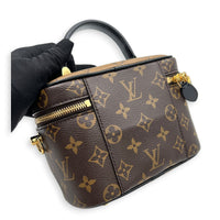 Vanity Top Handle Bag Brown in Monogram Coated Canvas, Gold hardware