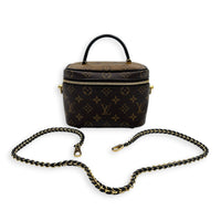 Vanity Top Handle Bag Brown in Monogram Coated Canvas, Gold hardware