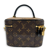 Vanity Top Handle Bag Brown in Monogram Coated Canvas, Gold hardware