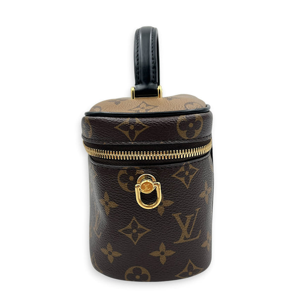 Vanity Top Handle Bag Brown in Monogram Coated Canvas, Gold hardware