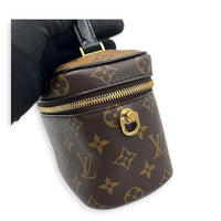 Vanity Top Handle Bag Brown in Monogram Coated Canvas, Gold hardware