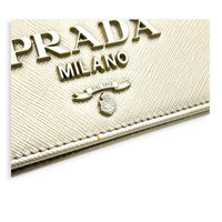 Logo Gold Wallet On Chain in Saffiano Leather, Gold hardware
