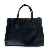 Double Tote Bag Black in Saffiano Leather, Gold hardware