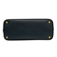 Double Tote Bag Black in Saffiano Leather, Gold hardware
