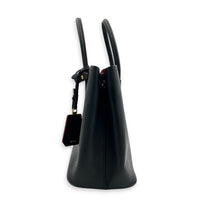 Double Tote Bag Black in Saffiano Leather, Gold hardware