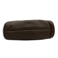 Intrecciato Shoulder Bag Brown in Nappa Leather, Ruthenium hardware