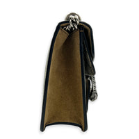 Dionysus Mini Brown Shoulder Bag in Coated Canvas, Silver hardware
