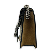 Dionysus Mini Brown Shoulder Bag in Coated Canvas, Silver hardware