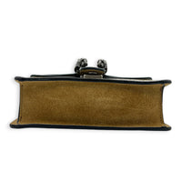 Dionysus Mini Brown Shoulder Bag in Coated Canvas, Silver hardware
