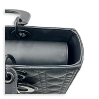 Lady Dior Large Ultramatte Top Handle Bag in, Gunmetal hardware
