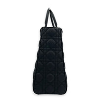 Lady Dior Large Ultramatte Top Handle Bag in, Gunmetal hardware