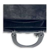 Lady Dior Large Ultramatte Top Handle Bag in, Gunmetal hardware