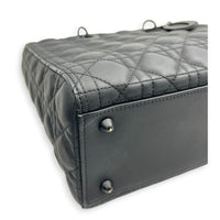 Lady Dior Large Ultramatte Top Handle Bag in, Gunmetal hardware