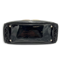 Lipstick Black Shoulder Bag in Patent Leather, Silver hardware