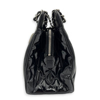 Lipstick Black Shoulder Bag in Patent Leather, Silver hardware