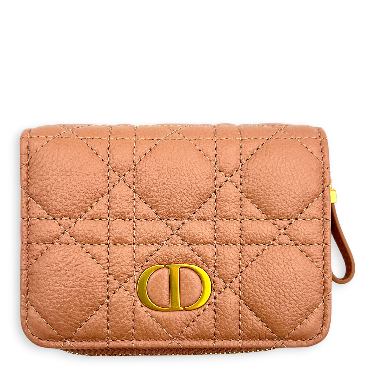 Caro Wallet Small Blush Pink in Calfskin, Gold hardware