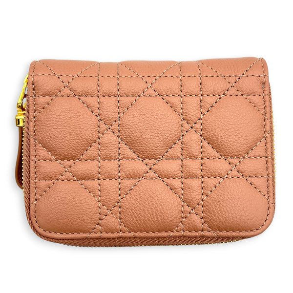 Caro Wallet Small Blush Pink in Calfskin, Gold hardware