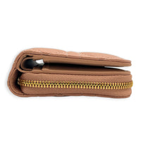 Caro Wallet Small Blush Pink in Calfskin, Gold hardware