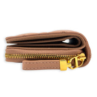 Caro Wallet Small Blush Pink in Calfskin, Gold hardware