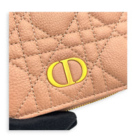 Caro Wallet Small Blush Pink in Calfskin, Gold hardware