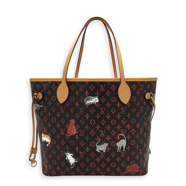 Neverfull Tote Bag MM Catogram in Monogram Coated Canvas, Gold hardware