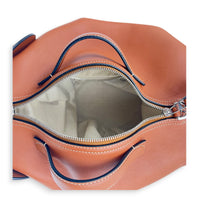 Elephant  Crossbody Bag Large Tan in Calfskin, Silver hardware