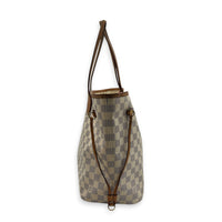 Neverfull Tote Bag MM Damier Azur in Coated Canvas, Gold hardware