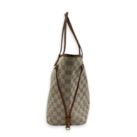Neverfull Tote Bag MM Damier Azur in Coated Canvas, Gold hardware